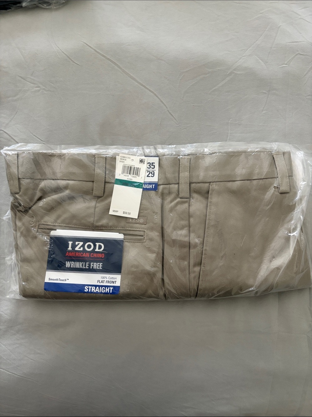 IZOD Men's American Chino Flat Front Straight Fit Pants